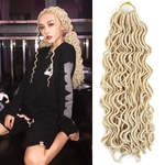 Hot! 3Pcs 18'' Goddess Faux Locs Curly Crochet Braids Synthetic Dreadlocks Hair Extension Crochet Braids Hair 24Roots Soft Dreadlocks