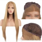 Hot Selling Synthetic Lace Front Wigs For Women 27# Straight Long Wigs Middle Part Glueless Light Brown Color Synthetic Hair Cosplay Wigs