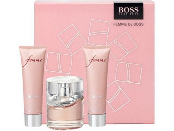 Hugo Boss Coffret Perfume Feminino Boss Femme - Edp 50ml + 1 Loção Corporal + 1 Gel de Banho