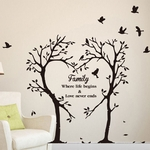 Família removível Árvore Loving Coração Cotações Wall Sticker Art Sala decalques Home Decor