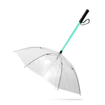 LED 7 cores mudam Transparente Pet Umbrella com trela do cão para chuva Andando