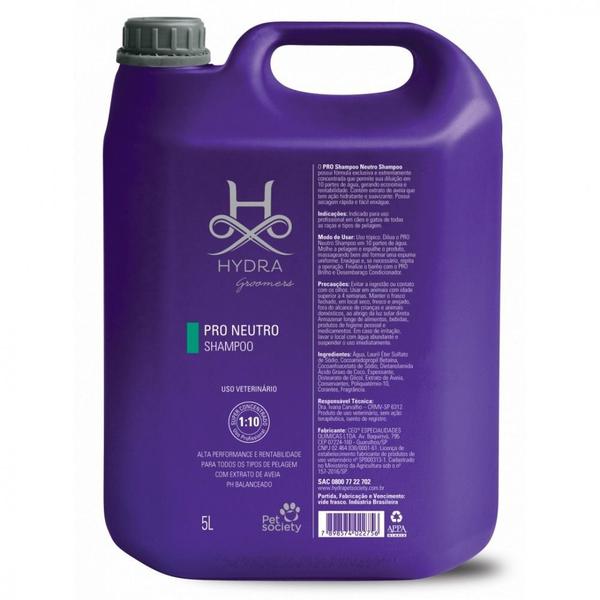 Hydra Groomers Pro Shampoo Neutro 5l (1:10) Pet Society Validade 05/22