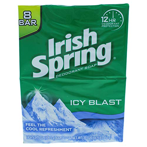 IcyBlast Cool Refreshment Deodorant Soap By Irish Spring For Unisex - 8 X 4 Oz Soap