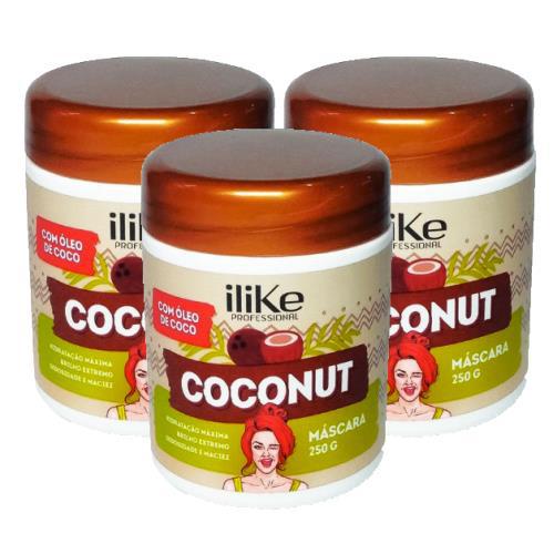 Ilike 03 Máscara Coconut 250g com Óleo de Coco - Ilike Professional