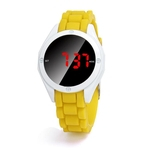 Fashion Waterproof Mens Round LED Watch Touch Screen Date Silicone Wrist Watch
