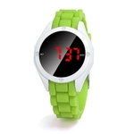 Fashion Waterproof Mens Round LED Watch Touch Screen Date Silicone Wrist Watch