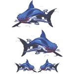 Impermeável Moda 3D Tubarão Sticker decalques para carro