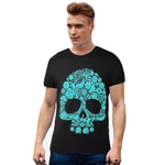Impressão Rodada Crânio Moda Unissex 3D Digital Collar T-shirt