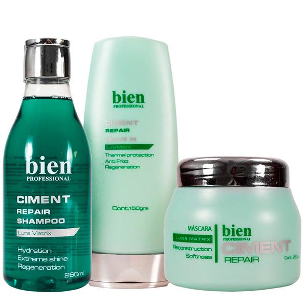 INATIVO Kit Bien Professional Ciment Repair Shampoo, Máscara e Leave-In - Bien Professional