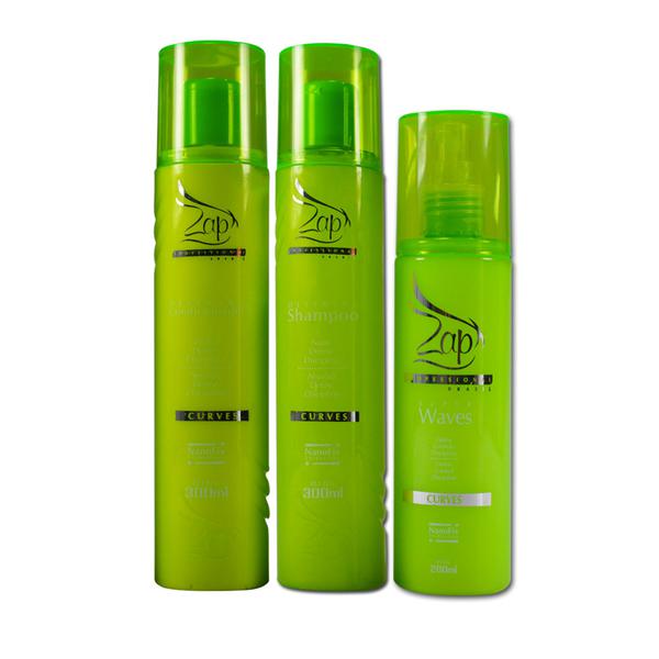 INATIVO ZAP -Kit Curves Shampoo + Condicionador + Super Waves - 200ml - Zap