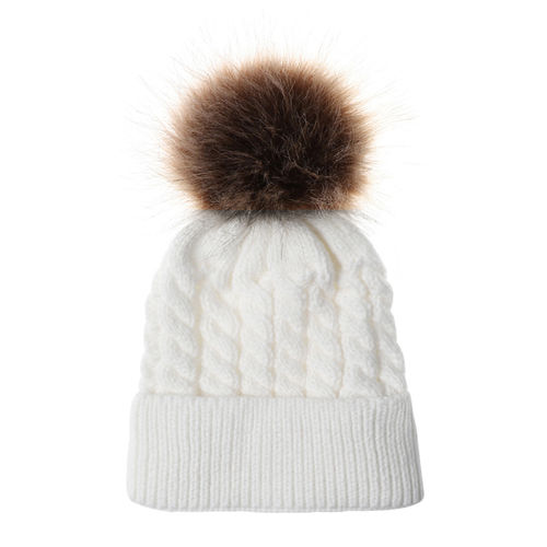 Infante do bebê Warm Winter Knit Crochet Caps Beanie Bola Cabelo Hat para Outono-Inverno