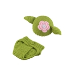 Infante recém-nascido Star Wars Yoda bebê criativa Handmade Knitting Hat + Shorts Two Piece Suit Foto Props