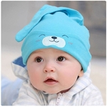 Infantil 0-2 ano Bebê recém-nascido urso dos Desenhos animados Cozy macia para dormir Cap Hat Presente