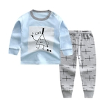 Infantil Bebê Recém-nascido Outono Algodão Macio Imprimir Suit Bonito Jacket + Calças Pijama