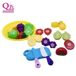 Infantil brinquedos corte de frutas Jogo do bebê casa cozinha simulação de frutas e vegetais cortar e cortar nove peças combinação definida