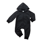 Infantil Criança de algodão macio cinza escuro Zipper capa de mangas compridas Jumpsuit Romper