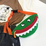 Infantil Selvagem Messenger Bag Monstro Beb¨º Travel Bag Tubar?o dos desenhos animados Mini Pockets Verde