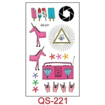 Ingl¨ºs Cat Pentagram Diamante Harajuku Personalidade Etiqueta bonito do tatuagem Qs-221