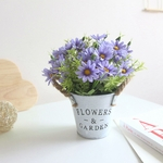Início Plastic Flower Artificial Bonsai Daisy Home Tabletop Deocration