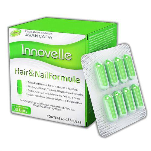 Innovelle Hair e Nail Formule Saúde das Unhas e Cabelos - 60 Cápsulas