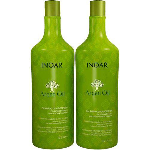 Inoar Kit Argan Oil Shampoo e Bálsamo Condicionador 1 Litro