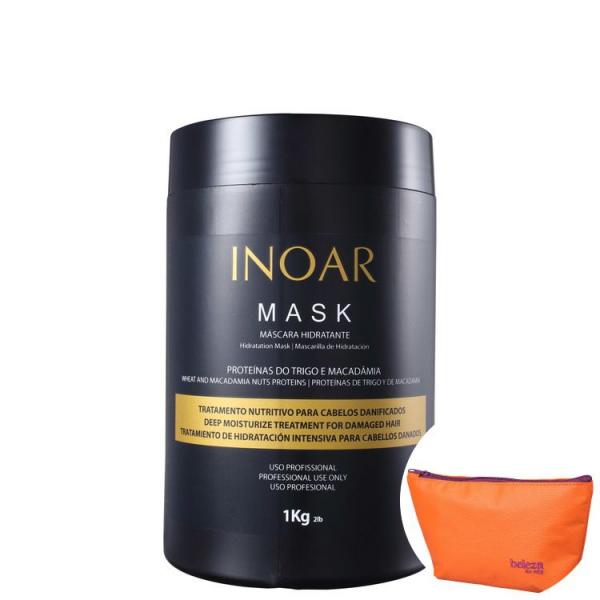Inoar Mask - Máscara de Hidratação 1000g+Nécessaire Beleza na Web Laranja