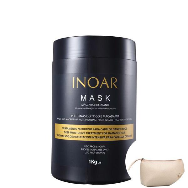 Inoar Mask - Máscara de Hidratação 1000g+Nécessaire Dourado Beleza na Web Natal