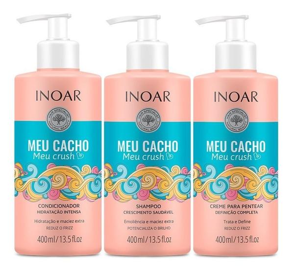 Inoar Shampoo + Condicionador + Leave In Meu Cacho Meu Crush