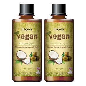 INOAR Vegan Kit Shampoo e Condicionador Vegano - 2x500ml