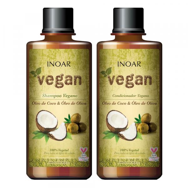 INOAR Vegan Kit Shampoo e Condicionador Vegano - 2x500ml