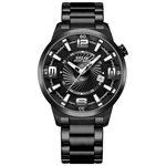 JIA INTERVALO 5109 Simples Waterproof Steel Band relógio de pulso de quartzo Noctilucence para esportes watch