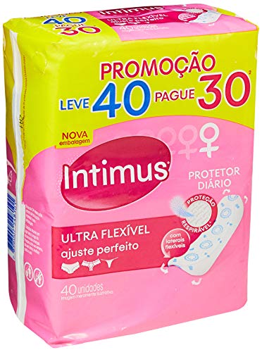 Intimus Protetor Diário Days, Cuidado Diário Sem Perfume, 40 Unidades - Leve 40 Pague 30