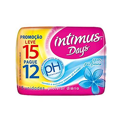 Intimus Protetor Diário Days, Cuidado Diário Sem Perfume Sem Abas, 15 Unidades