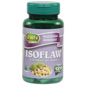 Isoflaw 500mg Gérmen de Soja Isoflavona - Unilife - Sem Sabor - 120 Cápsulas