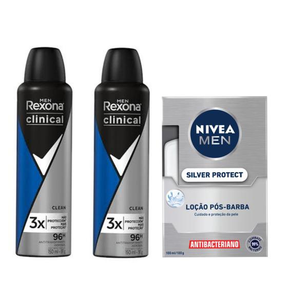 It Contendo uma LoçãKit Pós-barba Nivea Mais Duas Unidades do Desodorante Rexona Clinical Men. - Nivea/unilever