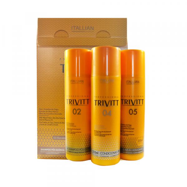 Itallian Trivitt Kit Manutenção (3 Produtos Shampoo 300ml + Condicionador 300ml + Leave-in 300ml)