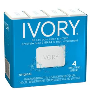 Ivory Bar Soap - Sabonete em Barra 4 Unidades