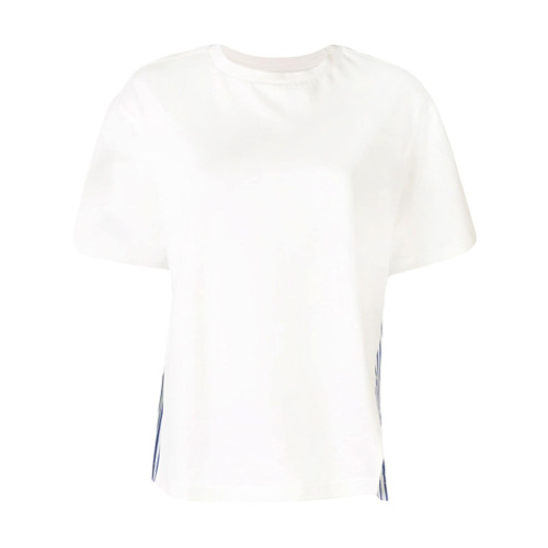 Izzue Camiseta com Recorte de Listras - Branco