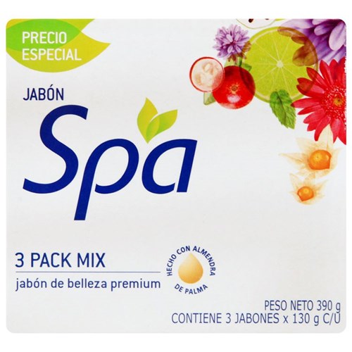 Jabón En Barra Spa, Premium Mix 130 G, 3 Unid.
