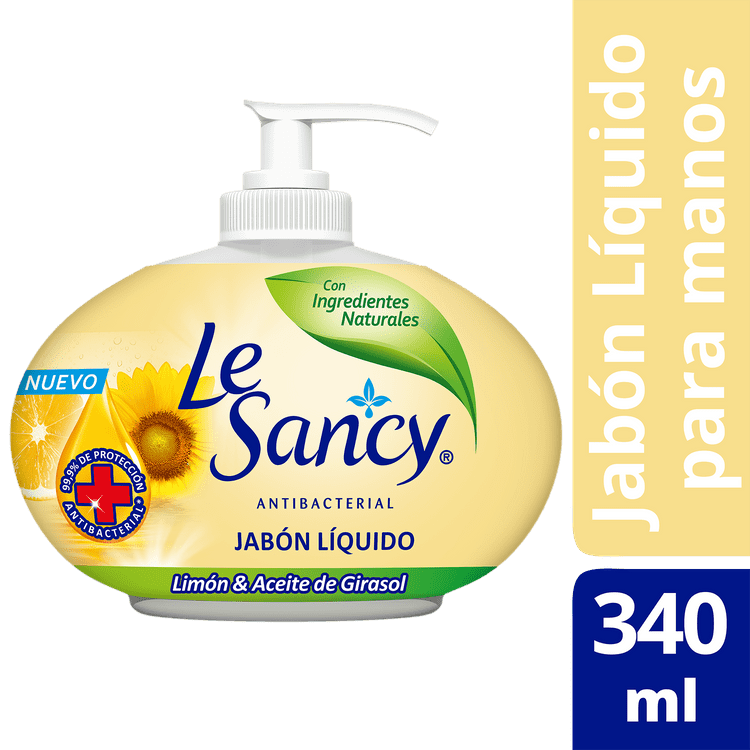 Jabón Líquido Le Sancy, Limón, Antibacterial, 340 Ml