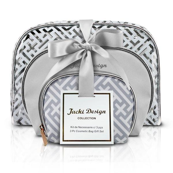 Jacki Design Kit de Necessaire C/ 3 Peças Diamantes Prata - Jack Design