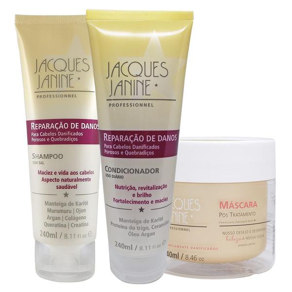 Jacques Janine Reparação de Danos Kit - Shampoo + Condicionador + Máscara - Jacques Janine Professionnel