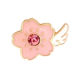 Japanese Style Broches chave-de-rosa de cinco pontas jóias Envelope esmalte Ala Pinos Set lapela o emblema