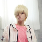 Japanese and Korean Wig Beige Mens Fluffy Short Hair Cos Wig Handsome Mens Hair Style 613 Color Factory Wholesale