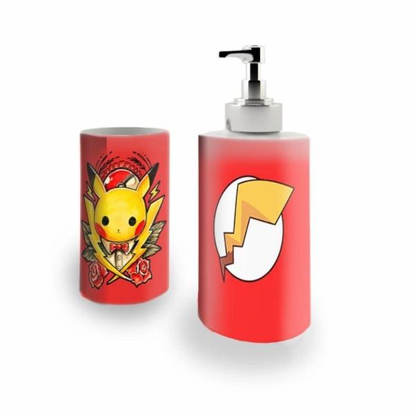 Jogo com 2 Canecas Porcelana Pikachu Pokemon 350ml (BD01) - Skin T18