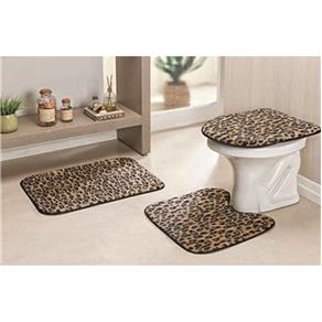 Jogo de Banheiro Safari Standard 03 Peças - Leopardo