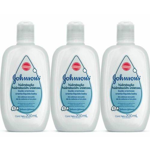 Johnsons Baby Hidratação Intensa Hidratante 200ml (kit C/03)