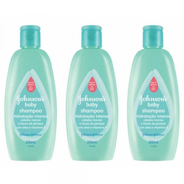 Johnsons Baby Hidratação Intensa Shampoo 200ml (Kit C/03)