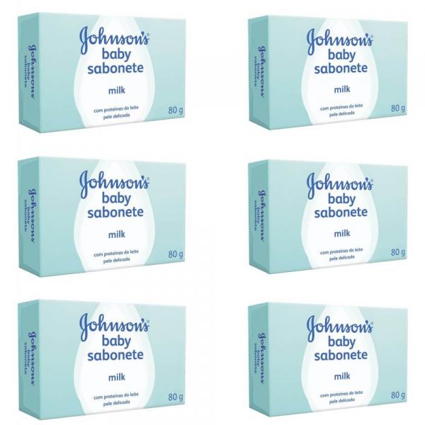 Johnsons Baby Milk Sabonete 80g (Kit C/06)