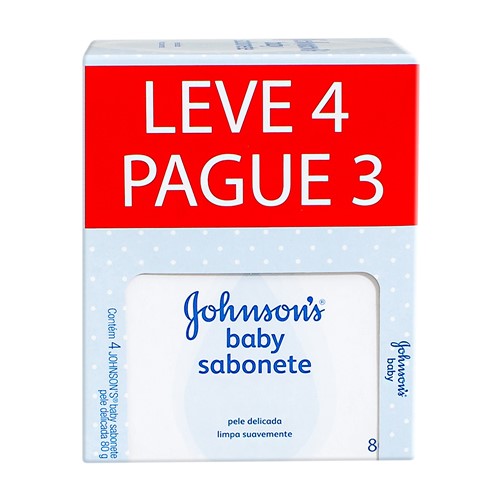 Johnson's Baby Sabonete em Barra 80g Cada Leve 4 Pague 3